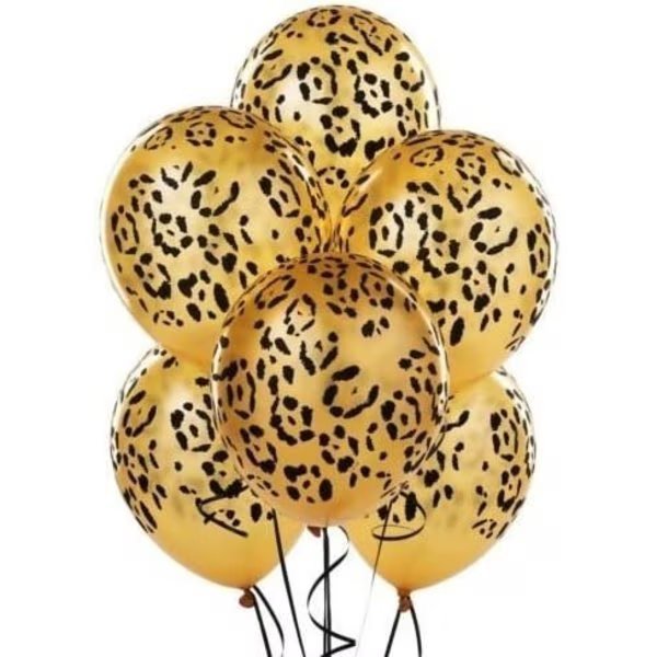 LEOPARD Spots Gold 12 Jungle Latex Helium Balloons Birthday Party Baby Shower, Loonballoon, Mfr#: lucky-B01FTXOCBK